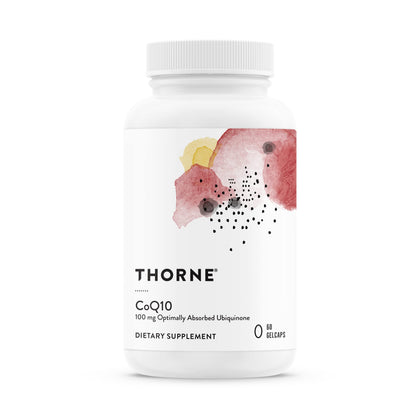 THORNE CoQ10 (Formerly Q-Best 100) - 100mg Optimally Absorbed Ubiquinone - Gluten-Free Dietary Supplement Support for Heart Health & Brain Function - 60 Gelcaps