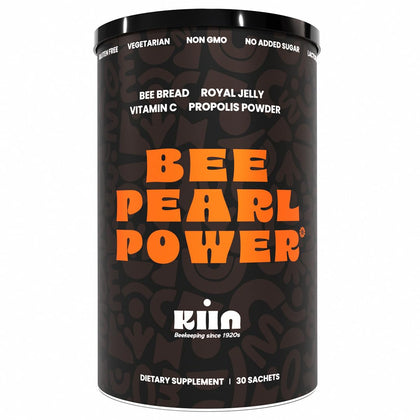 Kiin Bee Pearl Power - 100% Natural Bee Bread Powder with Bee Pollen, Royal Jelly & Propolis, Rich in Vitamins, Enzymes, Amino Acids, Omega 3 6 9 - Metabolism & Immunity