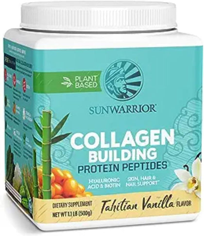 Vegan Collagen Protein Powder Plant-based | Hyaluronic Acid Minerals Biotin Soy Free Dairy Free Gluten Free NON-GMO | Vanilla 20 Servings | Collagen Building Peptides by Sunwarrior