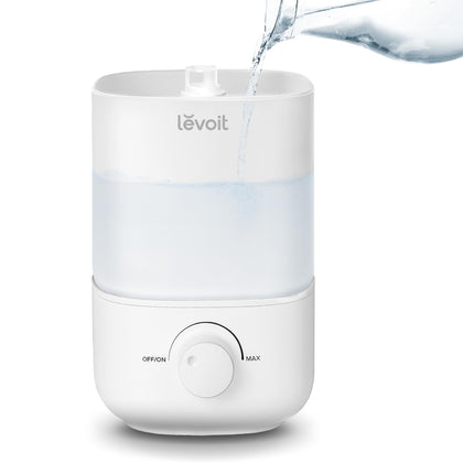 LEVOIT Top Fill Humidifiers for Bedroom, 2.5L Large Tank, Easy to Fill and Clean, 26dB Quiet Cool Mist Air Humidifier for Home Baby Nursery & Plants,Auto Shut-off and BPA-Free for Safety, 25H Runtime