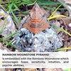 Ever Vibes New Inspirational Orgonite Pyramid for Positivity | Rainbow Moonstone Orgone Pyramid for Strength - Meditation - Yoga - Reiki - Healing Crystal Gemstone Pyramid