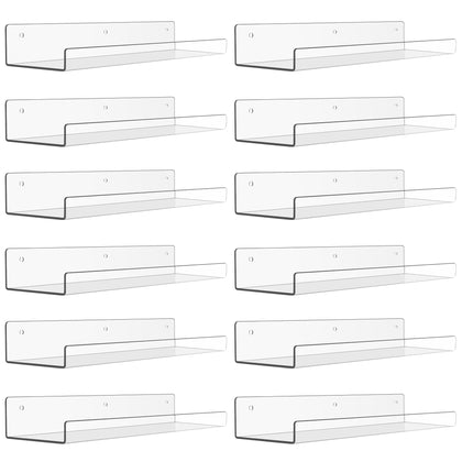upsimples Clear Acrylic Shelves for Wall Storage, 15