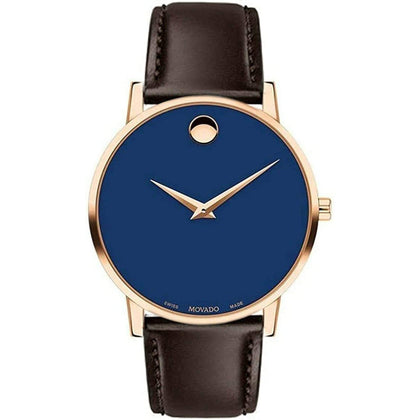 Movado 0607316 Blue Dial Brown Calfskin Strap 40mm Museum Classic Men's Watch