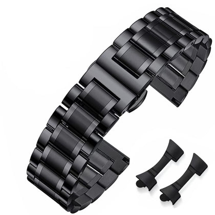 HEYOZURY Metal Watch Band 20mm Stainless Steel 16mm 18mm 19mm 21mm 22mm 24mm Watch Strap Bracelet for Women Men Premium Polished Straight & Curved End Replacement Bands
