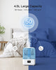 MORENTO Humidifiers for Bedroom, 4.5L Top Fill Humidifiers for Large Room, Cool Mist Humidifiers for Home, Auto Shut-Off, Humidity Setting, Last up to 50Hrs with Night Light, White, 1 Pack