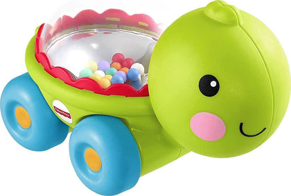 Fisher-Price Baby Crawling Toy Poppity Pop Turtle Push-Along Vehicle With Ball Popping Sounds For Ages 6+ Months