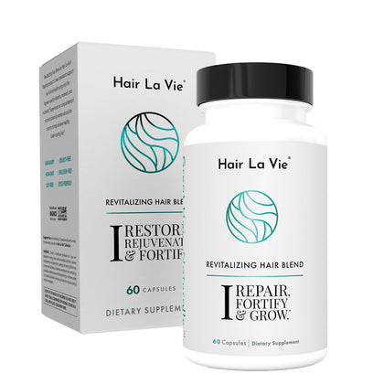 Hair La Vie Revitalizing Blend Hair Growth Vitamins for Women to Support Health of Hair - Supplements w/Biotin, Collagen & Saw Palmetto for Thick, Full Hair - 60 Caps