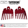 Taper King Hair Clipper Guide Comb Guard Set - Fool Proof Tapers & Fades at Home! Ruby (#1 to #3) - Compatible with Wahl/Conair Clippers!