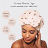Kitsch Luxury Shower Cap for Women Waterproof - Reusable Shower Cap | Hair Cap for Shower | Holiday Gift | Waterproof Hair Shower Caps for Long Hair | Non-Slip Cute Shower Cap One Size (Blush Dot)