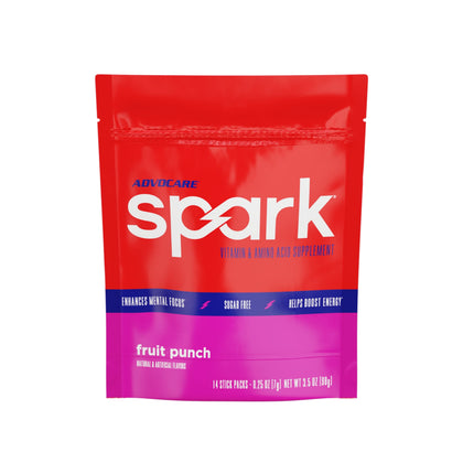 AdvoCare Spark Vitamin & Amino Acid Supplement - Focus & Energy Supplement Mix - Powdered Energy Supplement Mix - Powder Supplement Mix - Amino Acids - Fruit Punch - 14 Stick Packs
