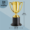 Juvale 24 Pack Mini Trophies for Awards, Gold Participation Trophy Cups for Sports Tournaments and Competitions (4 in)