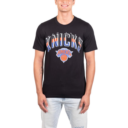 Ultra Game -NBA New York Knicks Mens Arched Plexi Short Sleeve Tee Shirt, Black, Large