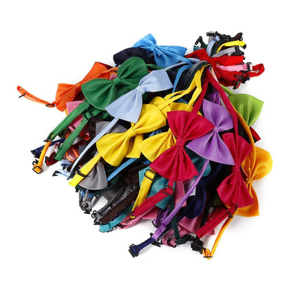 50Pcs Dog Bow Ties with Adjustable Collar, Puppy Neckties Cat Collars, Pet Grooming Accessories (Assorted Color) (Assorted Color)