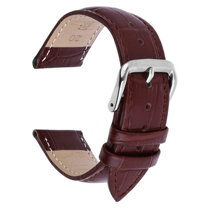 TIESOME Quick Release Leather Watch Band 18mm 20mm 22mm Leather Watch Strap, Replacement Strap for Men Women (20mm, Brown)