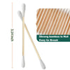 1000pcs Bamboo Cotton Swabs Double Round Cotton Buds with Wooden(5 Pack of 200)