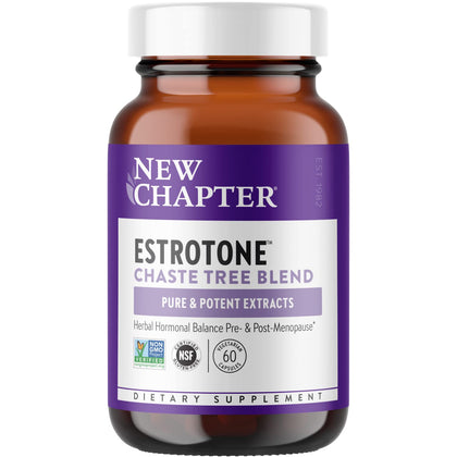 New Chapter Peri-Menopause Supplement - Estrotone Herbal Hormone-Balance Blend with Black Cohosh to Reduce Hot Flashes & Night Sweats - 60 ct Vegetarian Capsule