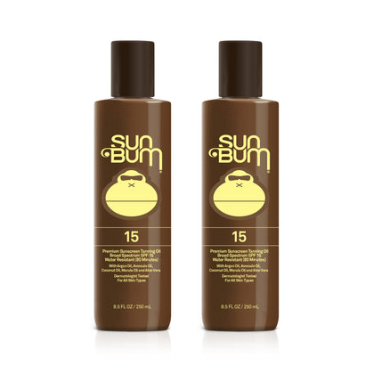 Sun Bum SPF 15 Browning Lotion | Vegan and Reef Friendly (Octinoxate & Oxybenzone Free) Broad Spectrum Moisturizing UVA/UVB Sunscreen Tanning Lotion with Vitamin E | 8.5 oz | 2 Pack