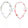 LEIFIDE 2 Pcs Phone Charms Strap Beaded Phone Strap Pink Cute Phone Charms Aesthetic Love Phone Lanyard Wrist Strap Beaded Phone Keychain Charm for Women Girl Gifts (Heart)