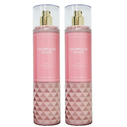 Bath and Body Works CHAMPAGNE TOAST Fine Fragrance Mist - NEW LOOKS 2022 - PACK OF 2 (FULL SIZE MIST 8FL OZ / 236 ML)