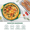 Luxury 10in1 Nonstick Carbon Steel Baking Cake Pan Cookie Sheet Molds Tray Set for Oven, BPA Free Heat Resistant Bakeware Suppliers Tools Kit for Muffin Loaf Pizza Bread Cheesecake Cupcake Pie Utensil