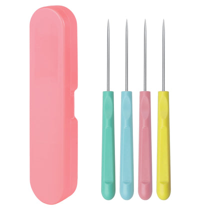 4Pcs 5.2 Inches Sugar Stir Needle, Cookie Scribe Needles Cake Decorating Needle Tool Cookie Decoration Supplies Valentines Day Gifts for Baking Lovers
