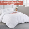 ROYALAY 120x120 Oversized King Duvet Cover with Zipper Closure, Super Soft and Breathable Cover for Comforter with 8 Coner Ties-White