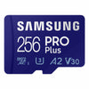 SAMSUNG PRO Plus microSD Memory Card + Reader, 256GB MicroSDXC, Up to 180 MB/s, Full HD & 4K UHD, UHS-I, C10, U3, V30, A2 for Android Phones, Tablets, GoPRO, DJI Drone, MB-MD256SB/AM, 2023