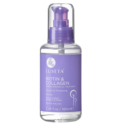 L LUSETA Biotin Hair Growth Serum & Oil for Thin & Dry Hair & for Thickening of Hair and Nourishing of Scalp, 3.38 Fl Oz