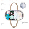 YeaYee Baby Diaper Caddy Organizer, Portable Nursery Storage Basket with Changeable Compartments, 100% Cotton Woven Rope Baskets, Car & Changing Table Tote, Newborn Gift