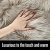 LOCHAS Soft Fluffy Beige Faux Fur Rugs for Bedroom Bedside Rug 2x3 Feet, Washable, Furry Sheepskin Area Rug for Living Room Girls Room, Luxury Shag Carpet Home Decor