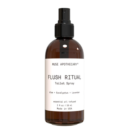 Muse Bath Apothecary Flush Ritual - Aromatic & Refreshing Toilet Spray, Use Before You Go, 2 oz, Infused with Natural Essential Oils - Aloe + Eucalyptus + Lavender