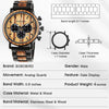 BOBO BIRD Wooden Mens Watches Large Size Stylish Wood & Stainless Steel Combined Chronograph Military Quartz Watch (Balck Wood Band)