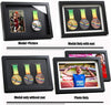 Medal Display Shadow Box - 3 Medal Display case - Perfect Medal Display for Runners, Marathon, Race Winner, Soccer, Football, Gymnastics & All Sports (Black, A4)