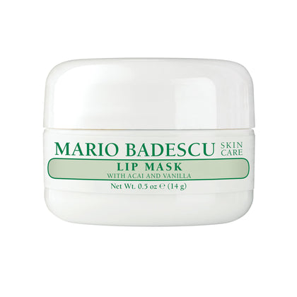 Mario Badescu Lip Mask with Acai and Vanilla for All Skin Types, Overnight Lip Treatment Enriched With Skin Softening Coconut Oil and Hydrating Shea Butter, 0.5 Ounces