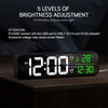 Digital Large Display Alarm Clock for Living Room Office Bedroom Decor LED Electronic Date Temp Display Wall Electric Clocks Automatic Brightness Dimmer Smart Cool Modern Desk Accessories Black