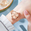 OLEVS Womens Watch Gift Set with Bracelet Rose Gold Minimalist Slim Casual Dress Analog Quartz Wrist Watches for Lady Female Waterproof Luminous Pink Face