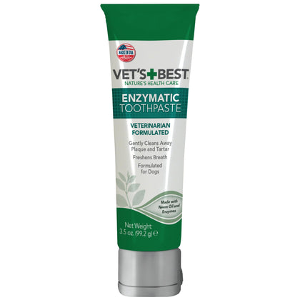 Vets Best Enzymatic Dog Toothpaste | Teeth Cleaning and Fresh Breath Dental Care Gel | Vet Formulated | 3.5 Ounces