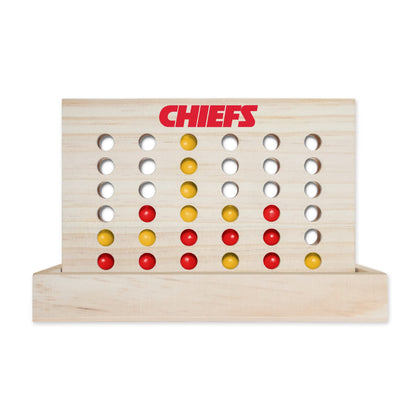 Rico Industries NFL Kansas City Chiefs Wooden 4 in a Row Board Game Line up 4 Game Travel Board Games for Kids and Adults, 5.6 x 8.1