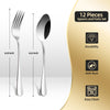 ITITT 12 Pieces Spoons and Forks Set, Food Grade Stainless Steel Flatware Cutlery Set, 6 Forks and 6 Spoons Silverware Set for Home, Kitchen, Restaurant-Mirror Polished & Dishwasher Safe