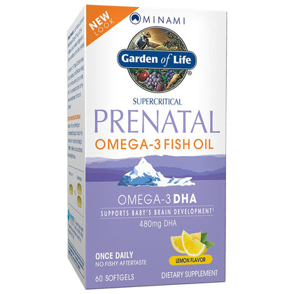 Garden of Life Prenatal DHA Omega 3 Fish Oil - Minami Natural Prenatal, 60 Softgels