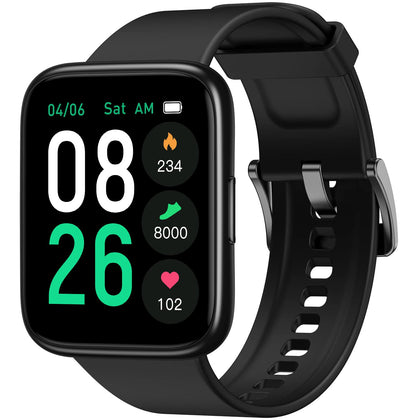 EURANS Smart Watch 44mm, AMOLED Fitness Watch with Heart Rate/Sleep Monitor Steps Calories Counter, IP68 Waterproof Activity Tracker Compatible with Android iOS