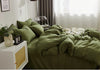 Nanko King Comforter Set Dark Green, Olive Green Soft Reversible All Season Down Alternative Quilted Duvet Insert, Microfiber Filling, Luxury Quality Bedding Sets in a Bag 3PCs 104x90 inch Green