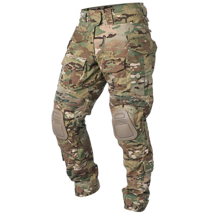 IDOGEAR Men's G3 Combat Pants with Knee Pads Multi Camouflage Trousers Airsoft Hunting Paintball Tactical Outdoor Pants (Multi-camo,34W x 32L)