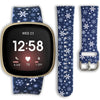 Jolook Snowflake Band for Fitbit Versa 4/3, Waterproof Sport Silicone Replacement bands Straps Compatible with Fitbit Versa 4/3 and Sense/Sense 2 - Christmas Snowflake