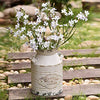 JSY-UP Rustic Metal Flower Vase, Shabby Chic Vintage Farmhouse Jug Vase,Galvanized Milk Can with Handle for Home Decoration