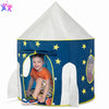 FoxPrint Rocket Ship Tent - Space Themed Pretend Play Tent - Space Play House - Spaceship Tent For Kids - Foldable Pop Up Star Play Tent Blue