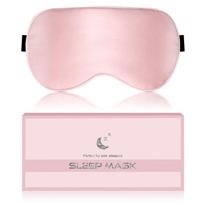 BLSSNZ Silk Sleep Mask for Women - Soft Breathable Organic Natural Mulberry Silk Fabric Blackout Eye Mask for Sleeping with Adjustable Straps No Pressure Eye Mask for Travel Essentials (Pink)