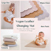 Ava + Oliver Vegan Leather Baby Changing Mat - Multipurpose Portable Wipeable Waterproof Diaper Pad - Compact for Travel (16 x 30 in) (Tan)