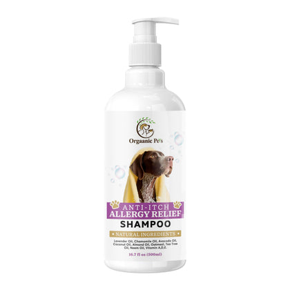 Anti-Itch Dog Shampoo: with 9 Natural Essential Oils and Ingredients - RELIEVES discomfort from Skin Allergies -Moisturizing - Anti-inflammatory - Calming