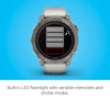 Garmin f?nix 7 Pro Sapphire Solar, Multisport GPS Smartwatch, Built-in Flashlight, Solar Charging Capability, Fog Gray/Ember Orange